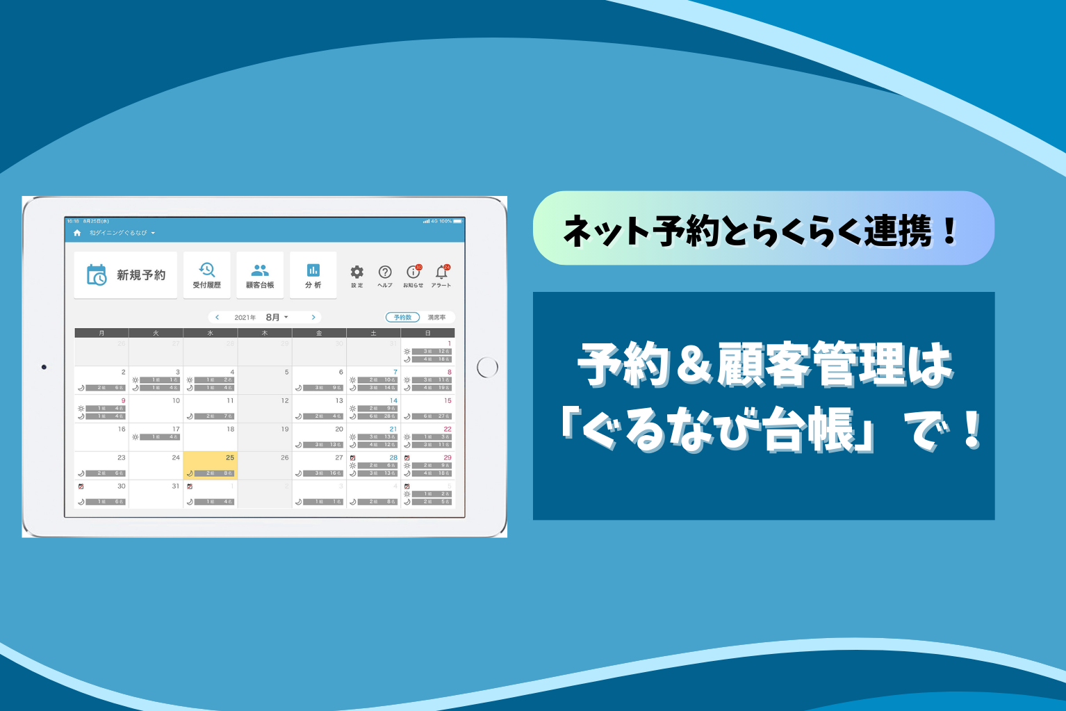 ネット予約とらくらく連携！予約＆顧客管理は「ぐるなび台帳」で！ - ぐるなび通信